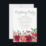 Rosas vermelhas - Convite para Festa de Aniversári<br><div class="desc">Rosas vermelhas,  Festa de Aniversário,  Coleção de Convocação em Niche e Nest.</div>
