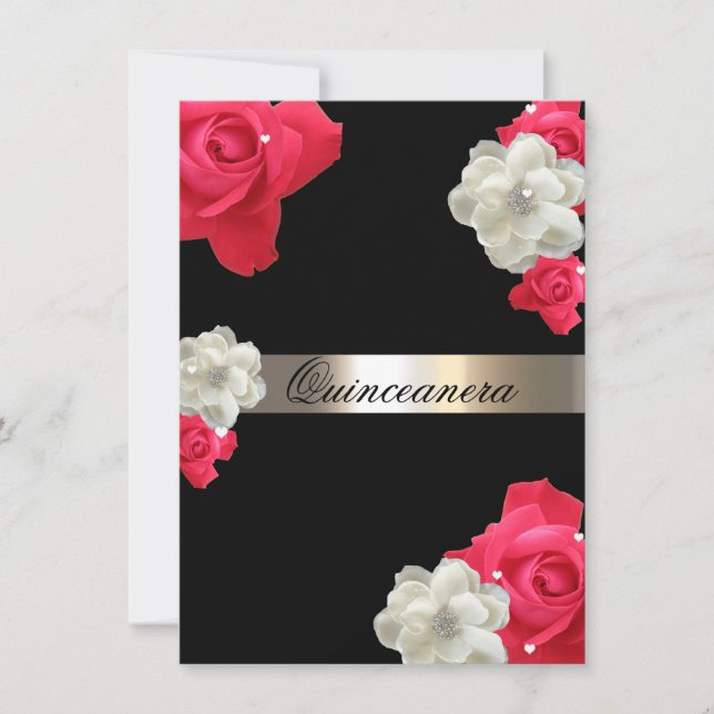 Rosas Vermelhas, Convite Personalizado de Quincean (Frente)