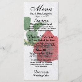 Rosas vermelhas de Aquarela - Menu Recepção