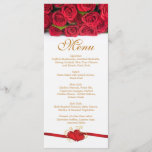 Rosas vermelhas e cartão da cremalheira do menu<br><div class="desc">Buquê bonito das rosas vermelhas e dos corações juntados que Wedding o cartão da cremalheira do menu. Você pode ajustar o texto de acordo com suas exigências.</div>