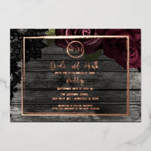 Rosas Vermelhas Escuras Madeira e Renda Casamento 