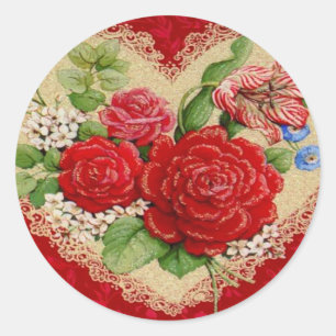 Rosas vermelhas & etiquetas dos namorados do