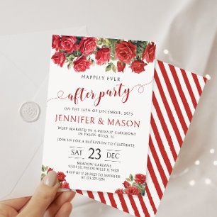 Rosas vermelhas felizes para sempre após o convite