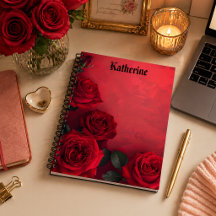 Rosas Vermelhas Góticas Elegantes Nome Personaliza
