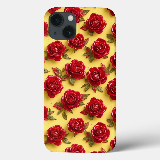 Rosas Vermelhas Intensas Textura 3D Design Românti (Verso)