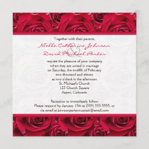 Rosas vermelhas que Wedding abundante o convite