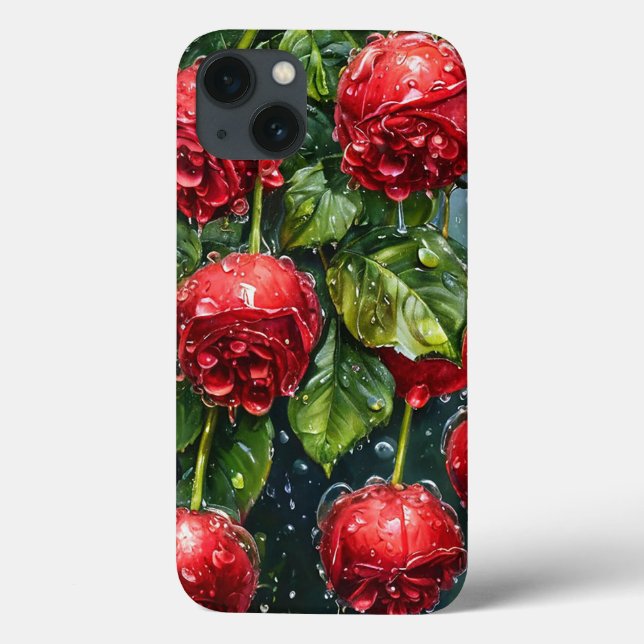 Rosas Vermelhas Românticas Presente Floral Elegant (Verso)
