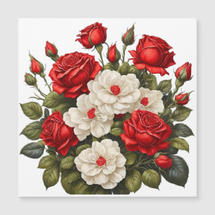 Rosas vermelhos e brancos
