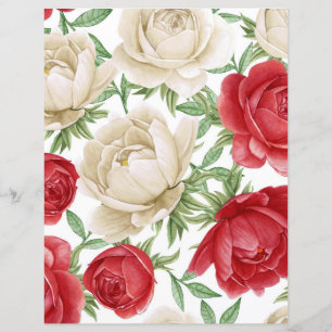 Rosas vermelhos e brancos Floral