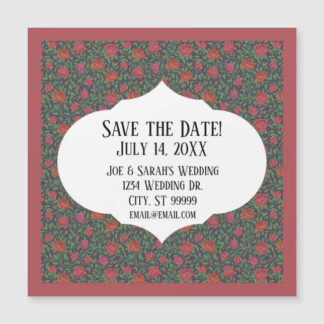 Rosas Vermelhos e Fuchsia Perfeitos, Vitorianos, G (Frente)