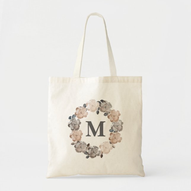 Rosas Vintage Bolsa de canvas Monograma (Frente)