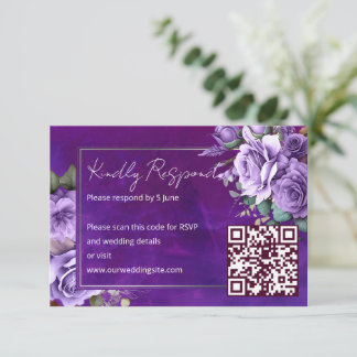 Rosas vintage rosa roxo elegante carro RSVP de cas