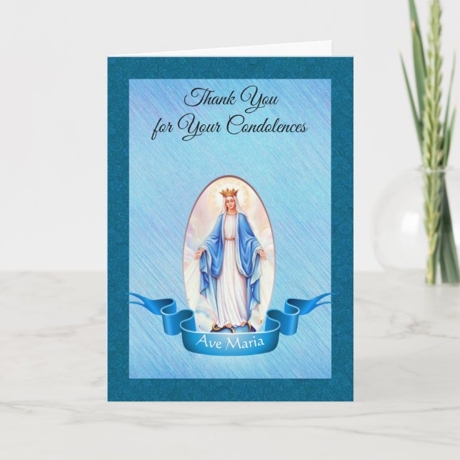 Rosas Virgem Maria Católico Agradecimento de Pêsam (Frente)