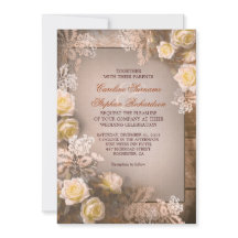 Rosas vitorianos vintage convites de casamento rús