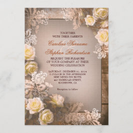 Rosas vitorianos vintage convites de casamento rús