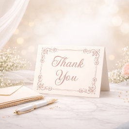 Rose Gold Estilo Filigrana Script Agradecimento