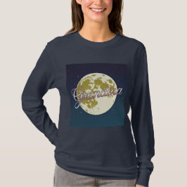 Rose Gold Script Grandma Moon Blue Sky T-Shirt