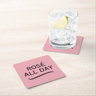 Rosé o dia todo porta-copos de bebida elegantes co