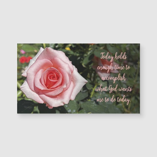 Rose Photo Inspirational Quote Magnetic Card (Frente)