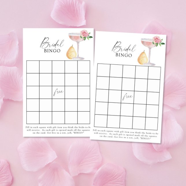 Rose prosecco - Jogo de bingo para chá de noiva (Criador carregado)