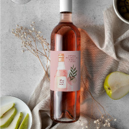 Rosé sobre etiqueta de vinho cor-de-rosa para fest