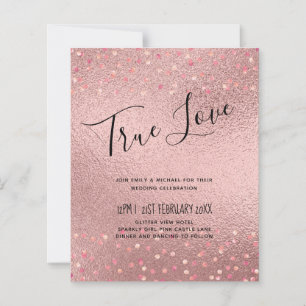 RoseGold Glitter Glam Foil para Procura de Casamen