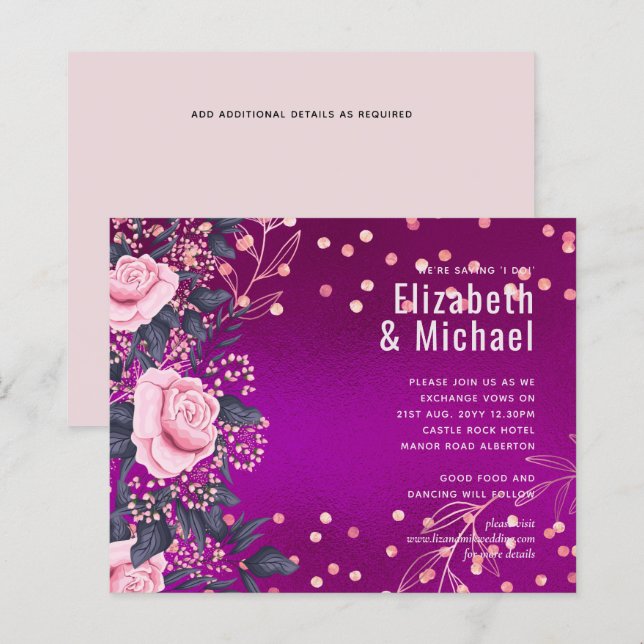 Rosegold Metálico WEDDING Glitter (Frente/Verso)