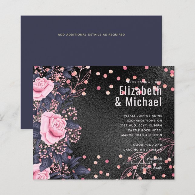 Rosegold Metálico WEDDING Glitter (Frente/Verso)