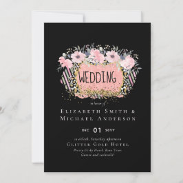 Rosegold WEDDING Glitter Floral Rosa Girly