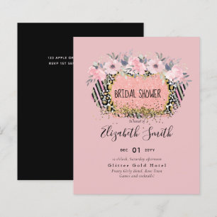 Rosegold WEDDING Glitter Floral Rosa Girly