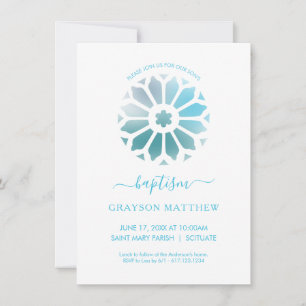 Roseta, Convite de Batismo Azul
