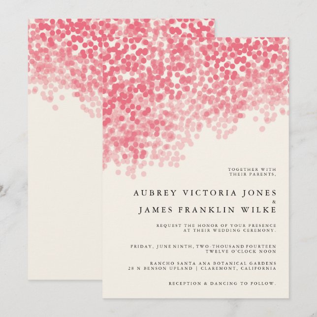 Rosey Light Chá | Convites para Casamento Russo (Frente/Verso)