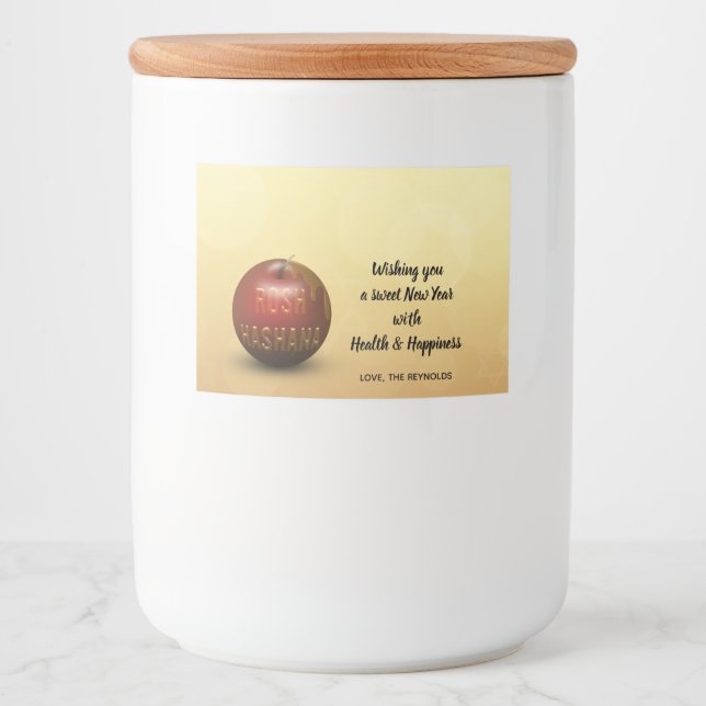 Rosh Hashanah no Ano Novo - Etiqueta de Comida (Frente)