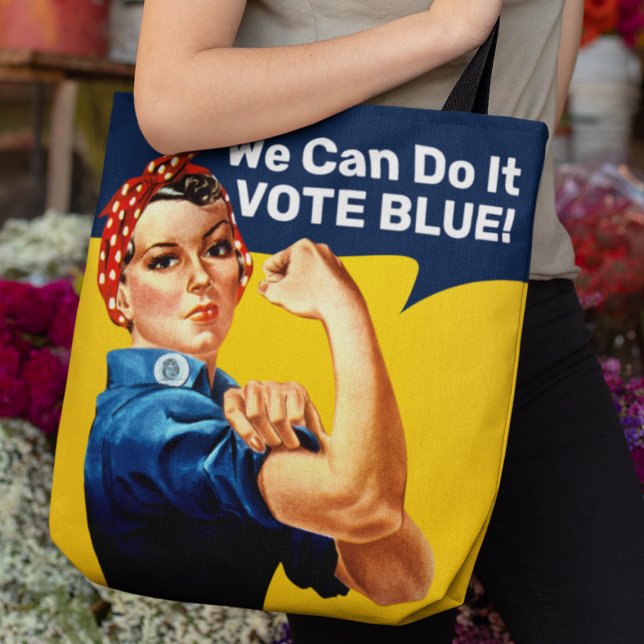 Rosie the Riveter | Voto Azul | Tote Bag (Criador carregado)