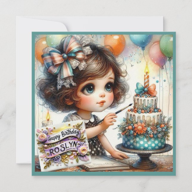 ROSLYN ~ Parabéns ~ Desorte do Bolo ~ (Frente)