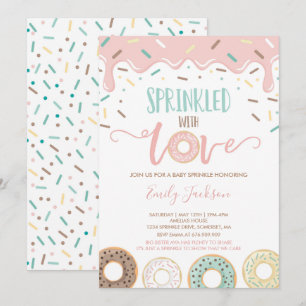 Rosquinha Bebê Sprinkle Convite Espelhado Com Amo