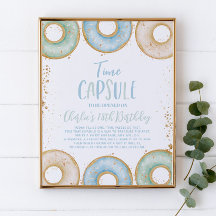 Rosquinha Cresce Aniversário Cápsula Poster Azul