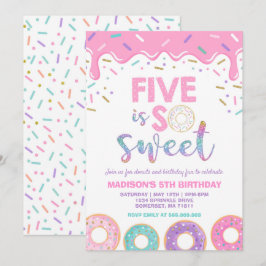 Rosquinha de Aniversário de 5 Convite Rosquinha Ci