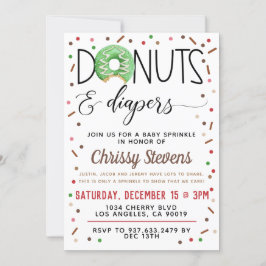 Rosquinha de Chocolate Bebê aspersão Chá Convite