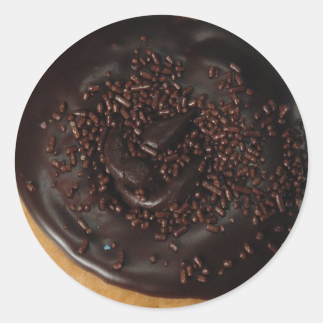Rosquinha de chocolate com adesivos brilhantes (Frente)