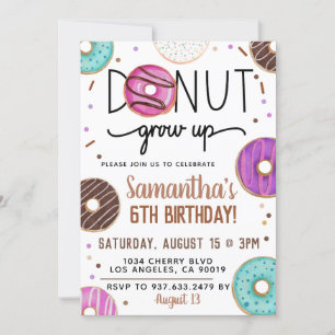Rosquinha De Chocolate Cresce Convite De Aniversár