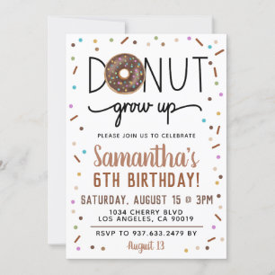 Rosquinha De Chocolate Cresce Convite De Aniversár