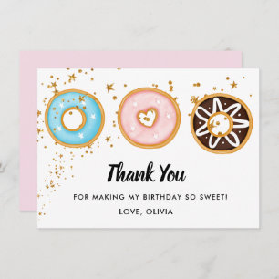 Rosquinha Dois Cartões de agradecimentos plano de 