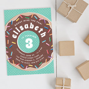 Rosquinha e Convite de aniversário de aspersores