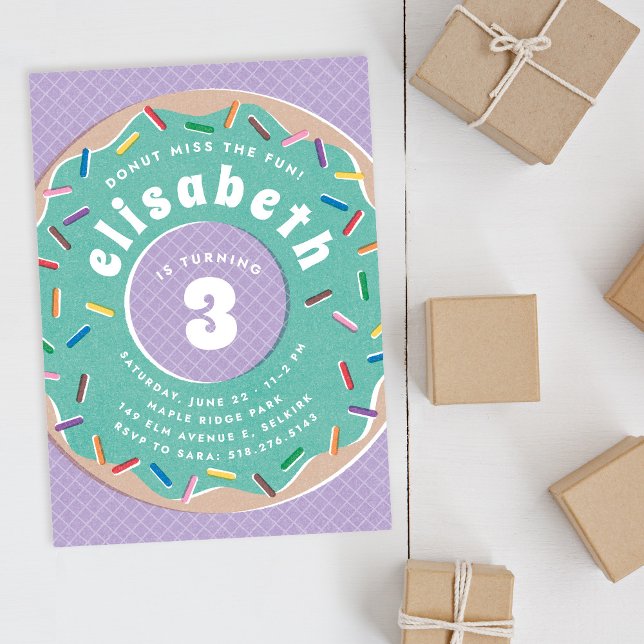 Rosquinha e Convite de aniversário de aspersores (Criador carregado)