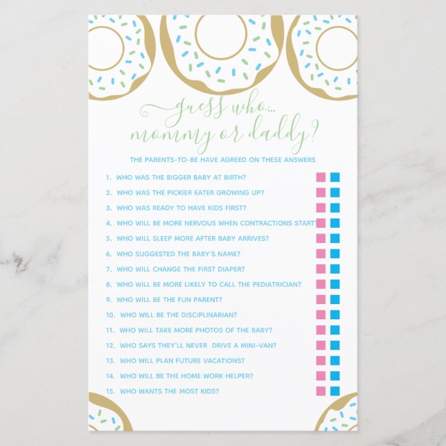 Rosquinha Espelhada Com Amor Adivinha Quem? Jogo (Frente)