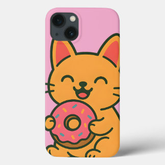 Rosquinha Gato Bonito - Capas de telefone Kawai En