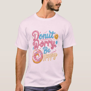 Rosquinha Preocupada com a Design de Camisa Feliz