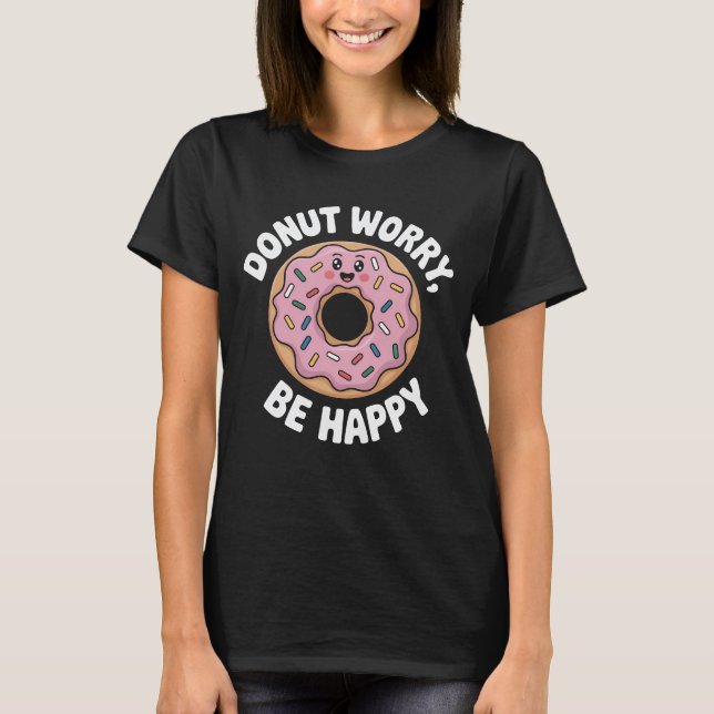Rosquinha Preocupada com T-Shirt feliz | Précula r (Frente)