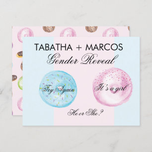 Rosquinha Sexo do Bebê Revelar Cartões de Arranque